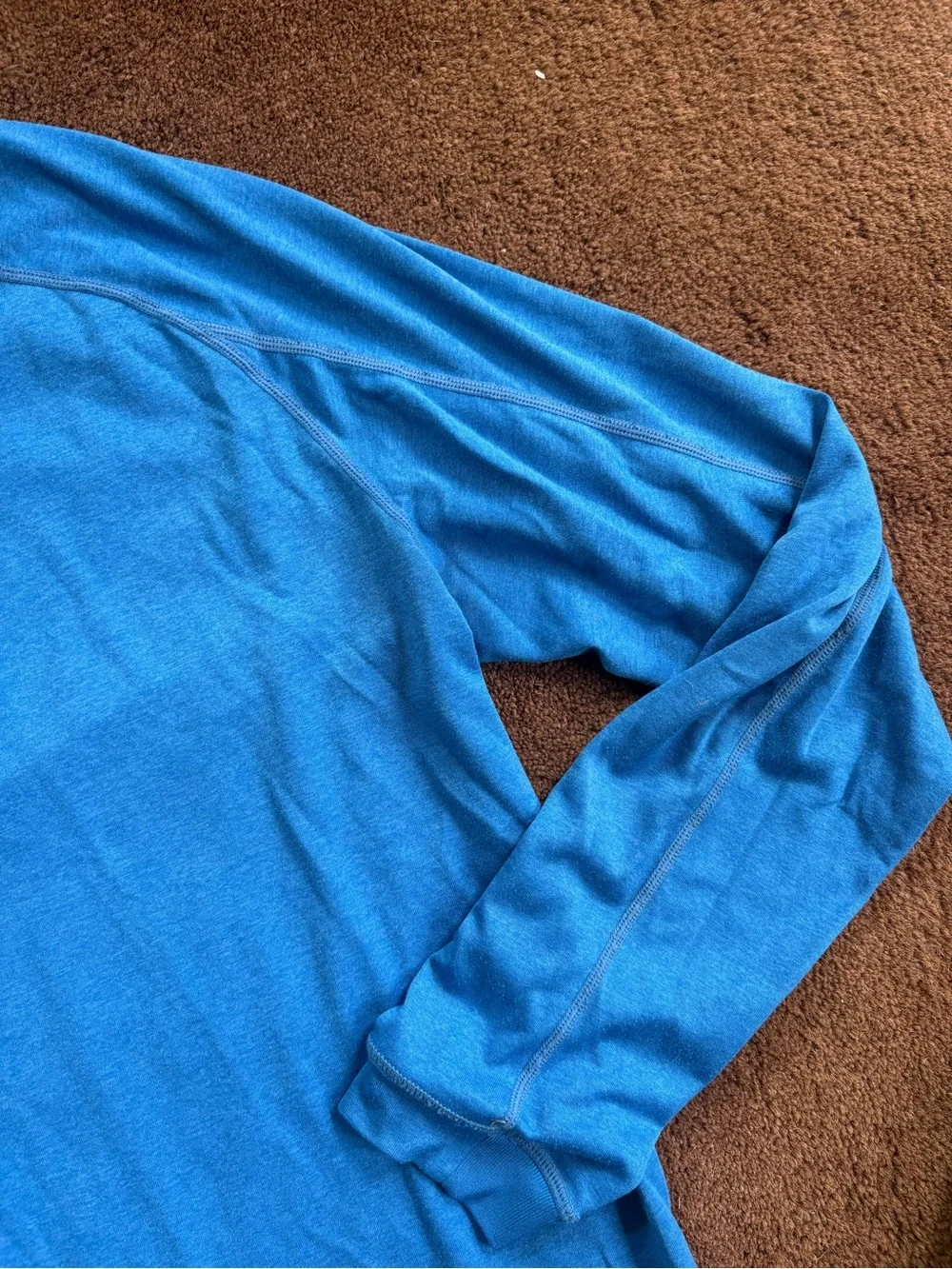 Jordan Men's Long-Sleeve Performance Tee — Bright Blue with Black Jumpman